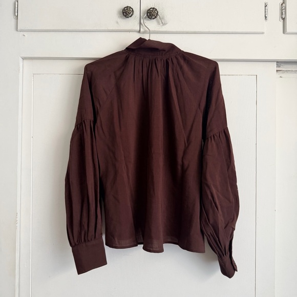 Sezane Tazia Blouse - Deep Brown - Picture 3 of 6